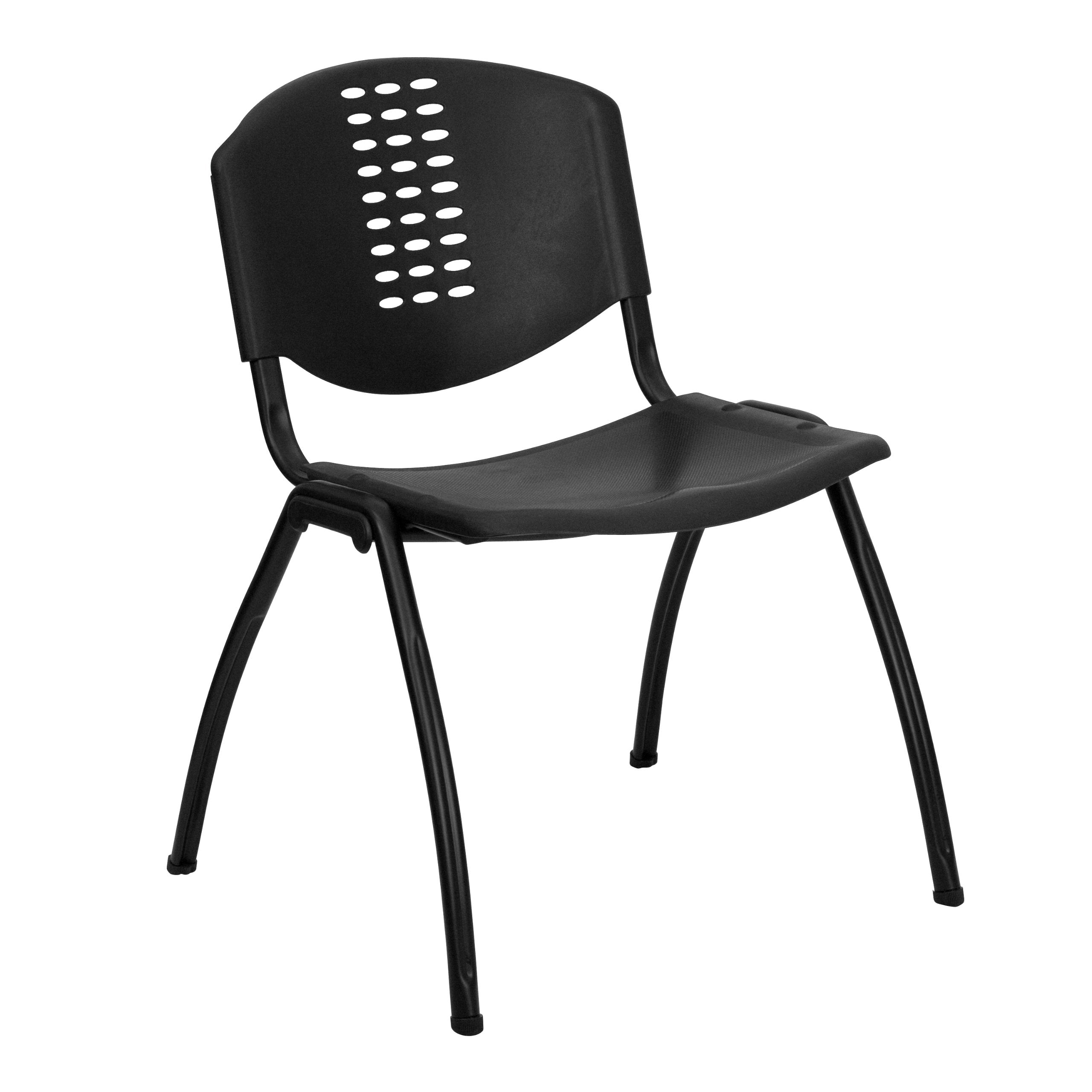 Flash Furniture NF01ABK Plastic Office Chair, Black (RUT-NF01A-BK-GG)