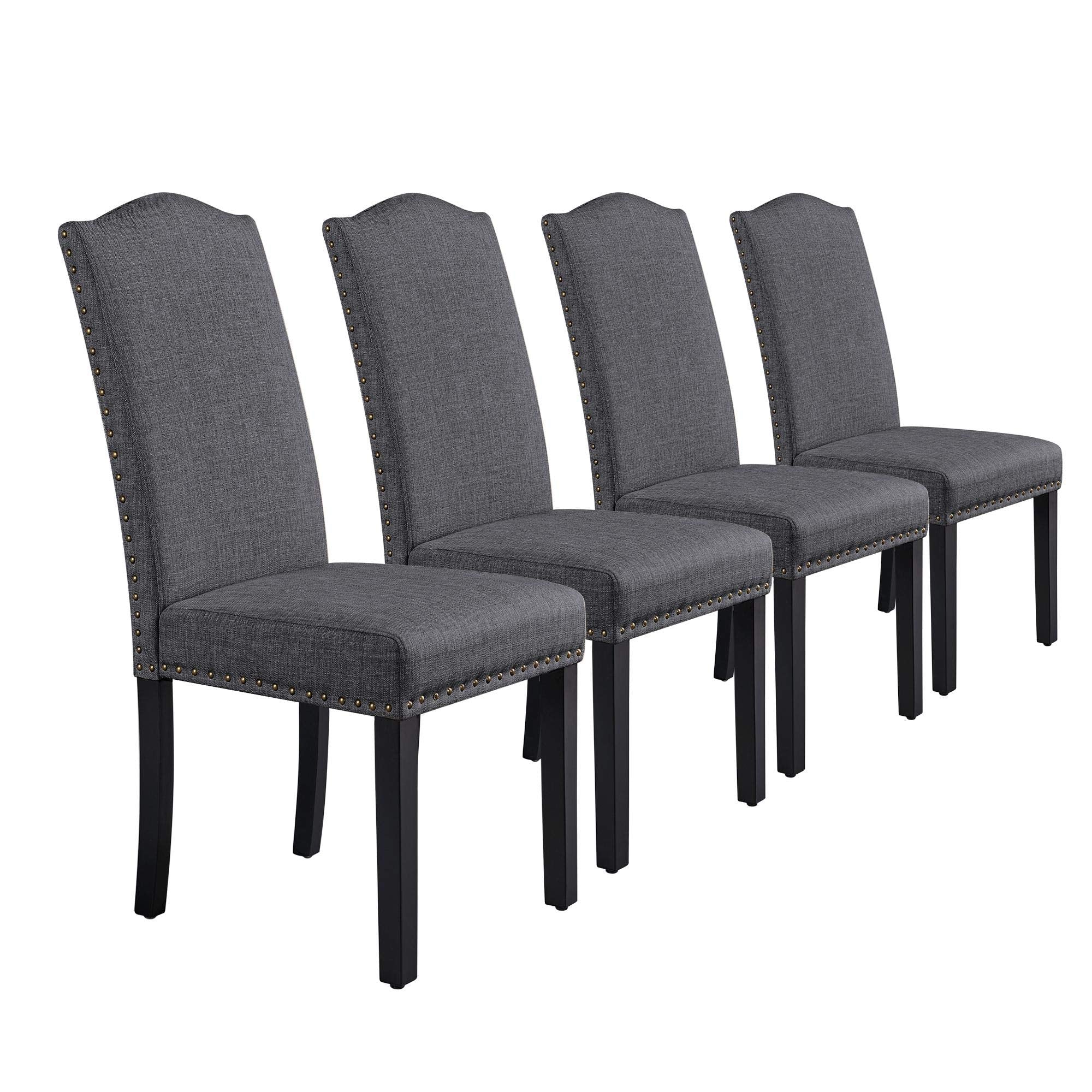 Yaheetech Dining Chairs with Rubber Wood Legs Fabric Upholstered Armless Chairs for Kitchen Dining Room Living Room Hotel Weedin