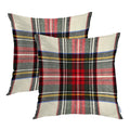 Batmerry Red White Plaid Decorative Pillow Covers, 22 X 22 Inch Colorful Scottish Tartan Plaid Double Sided Throw Pillow Covers