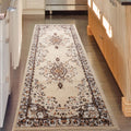 Antep Rugs Oriental 2x10 Traditional Medallion Indoor Runner Rug Siesta (Beige Cream, 2 x 10)