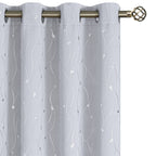 Bgment White Curtains 108 Inch Length 2 Panels Set Grommet Thermal Insulated Room Darkening Window Curtains With Wave Line And D