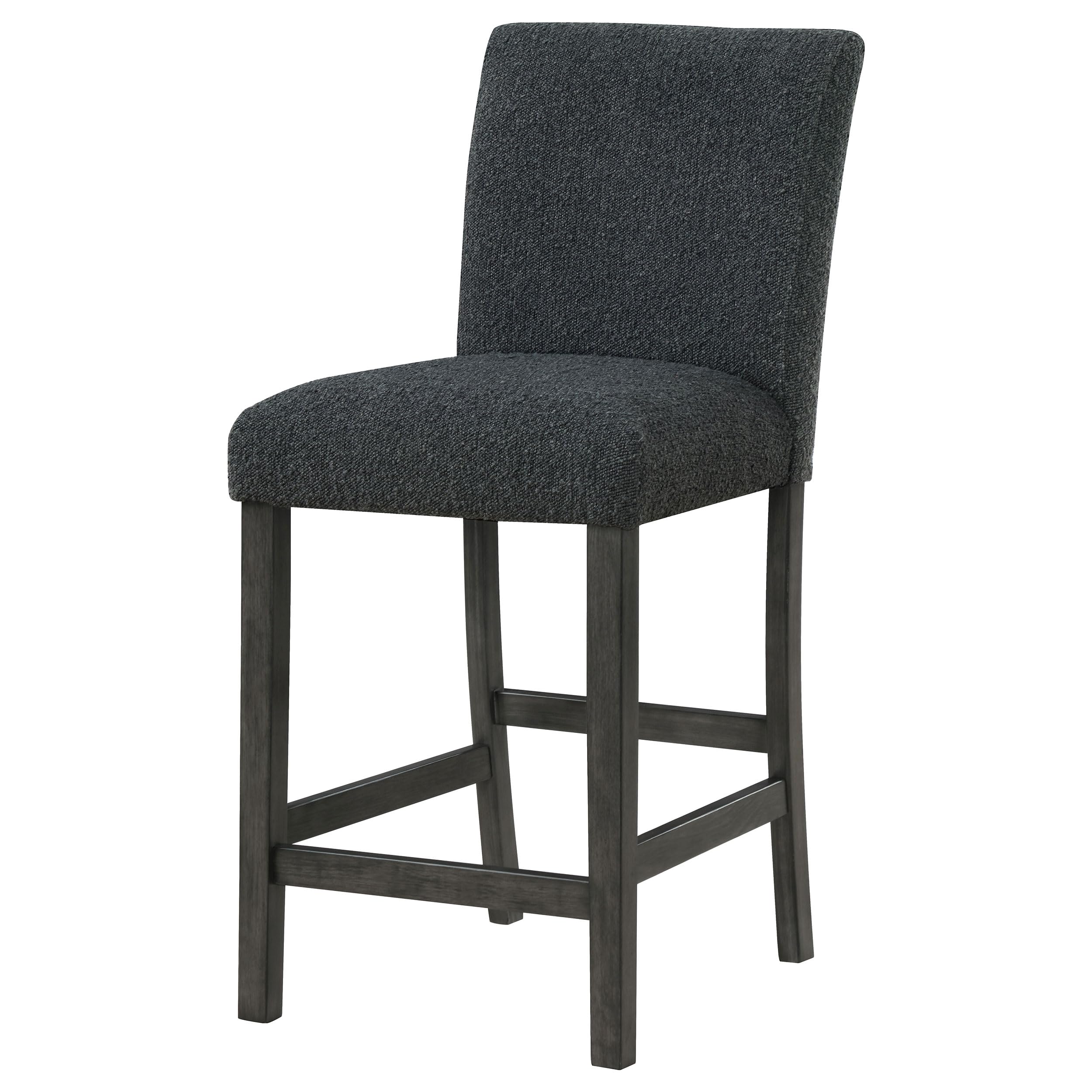 Coaster Home Furnishings Alba Boucle Upholstered Counter Height Dining Chair Black and Charcoal Grey (Set of 2)