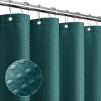 Gibelle Seaweed Green Shower Curtain, Waffle Weave Textured Fabric Shower Curtain for Bathroom - Soft Cloth & Hotel Spa Luxury, 