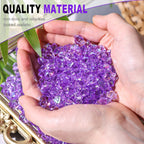 Domestar 550Pcs Bright Purple Vase Fillers, Acrylic Fake Crushed Ice Rocks Fish Tank Vase Centerpiece Party Table Scatter Props