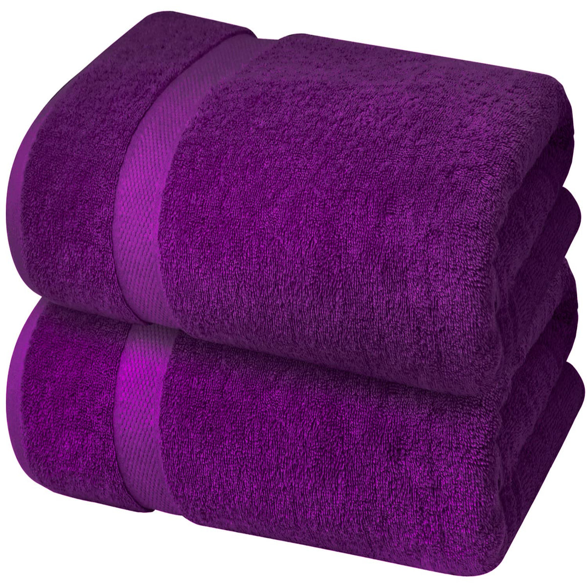 Infinitee Xclusives Premium Purple Bath Sheets - Pack Of 2, 35X70 Inches Large Bath Sheet Towel - 100 Cotton Ultra Soft And Abso