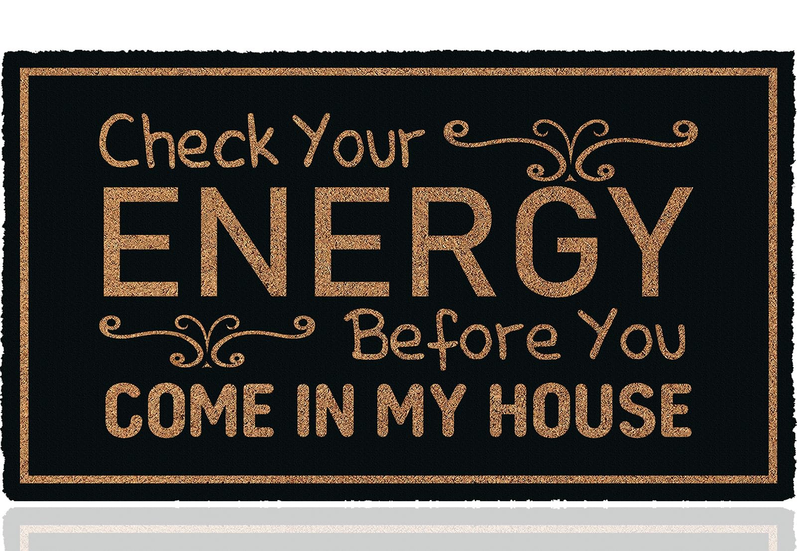 Check Your Energy Before You Come In My House 30'X17' Welcome Large Front Door Mat Outdoor Entrance Funny Merry Christmas Door