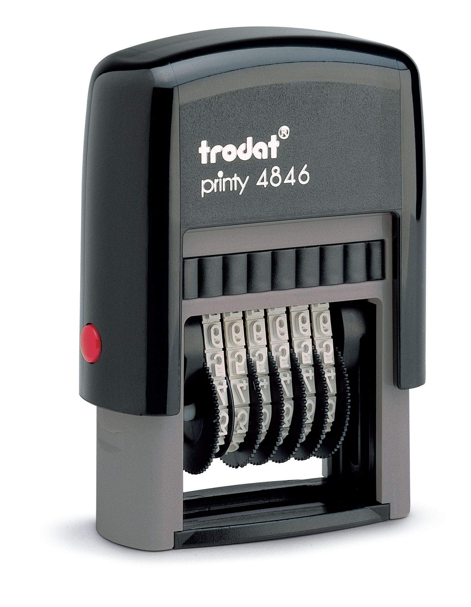 Trodat 6 Digit Self-Inking Numberer Rubber Stamp, .125' X .6875' - Black Ink, Durable & Easy-To-Use For Rapid Numbering