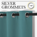 Nicetown Blackout Drape For Nursery, Sea Teal, Single Panel, 55 By 86-Inch, Home Fashion Thermal Insulated Blackout Room Darkening Curtain/Drapery With Ring Top
