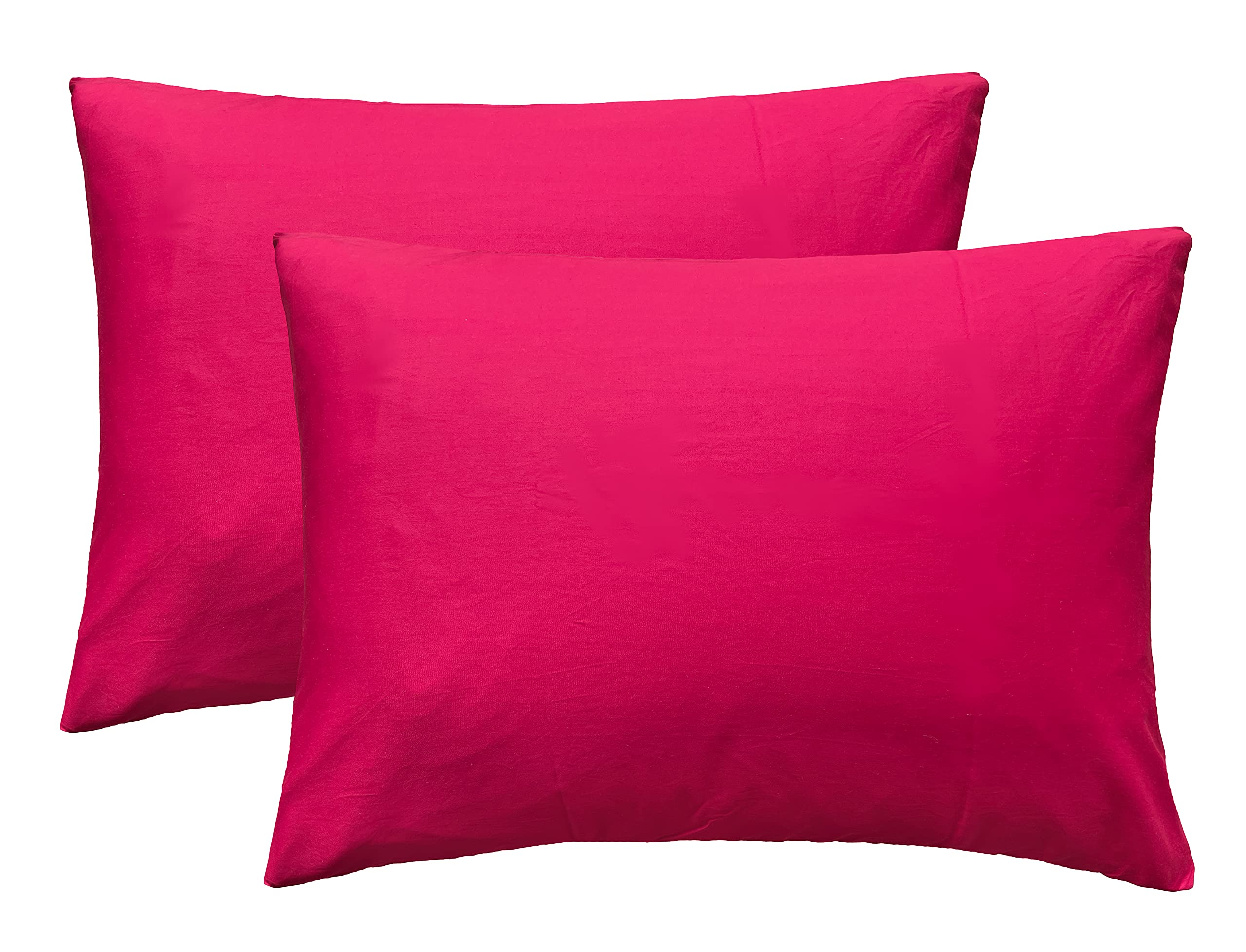 Imaylex Soft 100% Egyptian Cotton Zipper Closure Pillowcases, Cozy And Lightweight Pillow Case, Set Of 2, Fuchsia, Queen, 20'' X