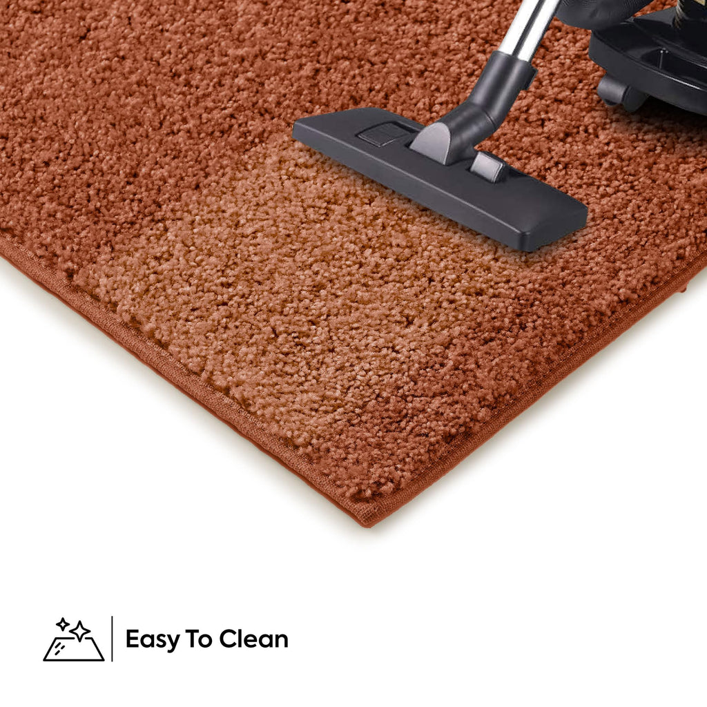 Pet Friendly Solid Color Area Rugs Rust - 2' X 4' Rectangle, Indoor, Stain Resistant, Perfect For Living Room, Bedroom, Dining R