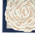 Nourison Aloha Indoor/Outdoor Modern Blue/Grey 5'3' X 7'5' Area Rug, Easy Cleaning, Non Shedding, Bed Room, Living Room, Dining Room, Kitchen (5X7)