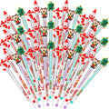 Yexiya Christmas Multi Point Stackable Push Pencil, 4 Styles Christmas Pencils Bulk With Xmas Tree Santa Snowman Reindeer Topper