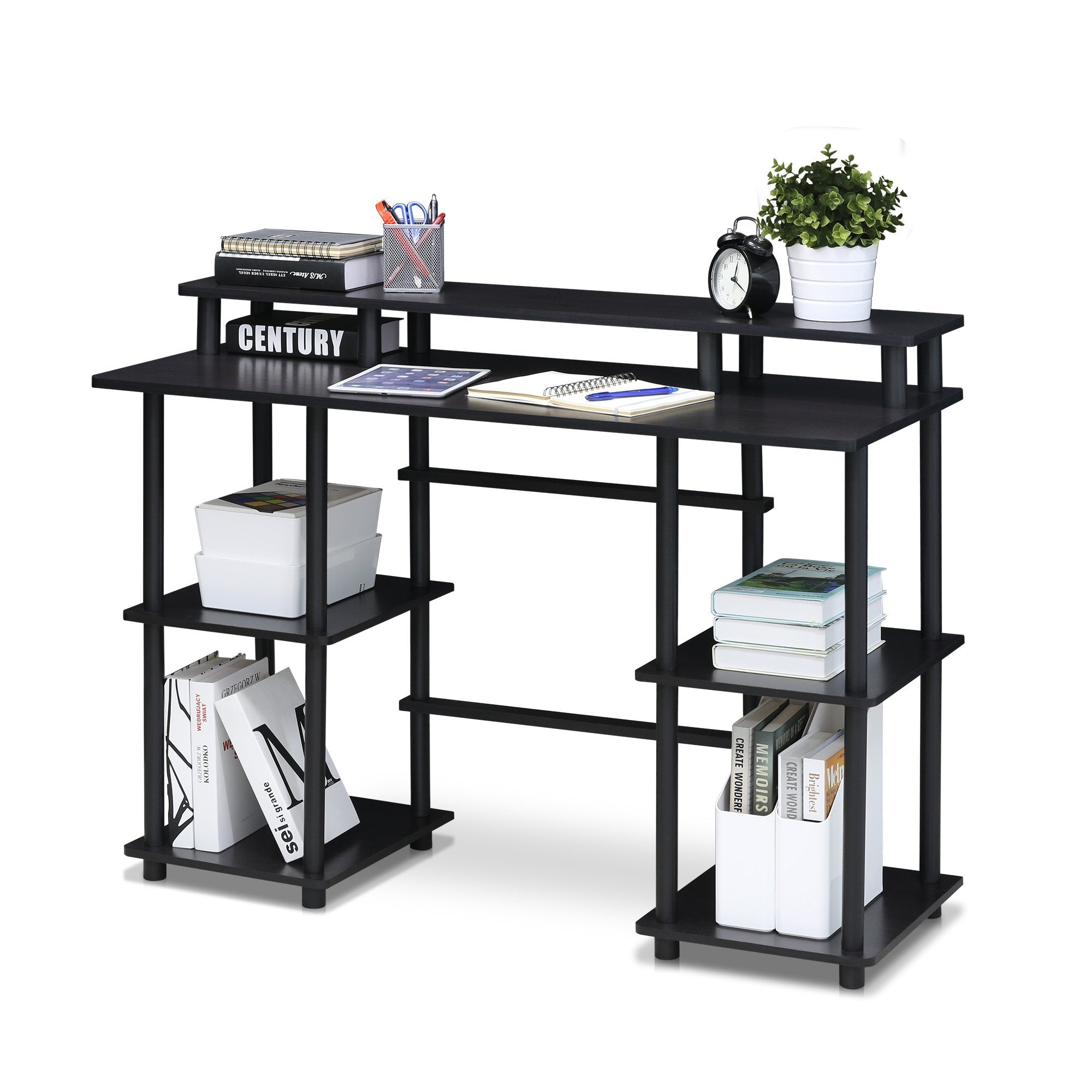 FURINNO Turn-N-Tube computer Desk, Espresso