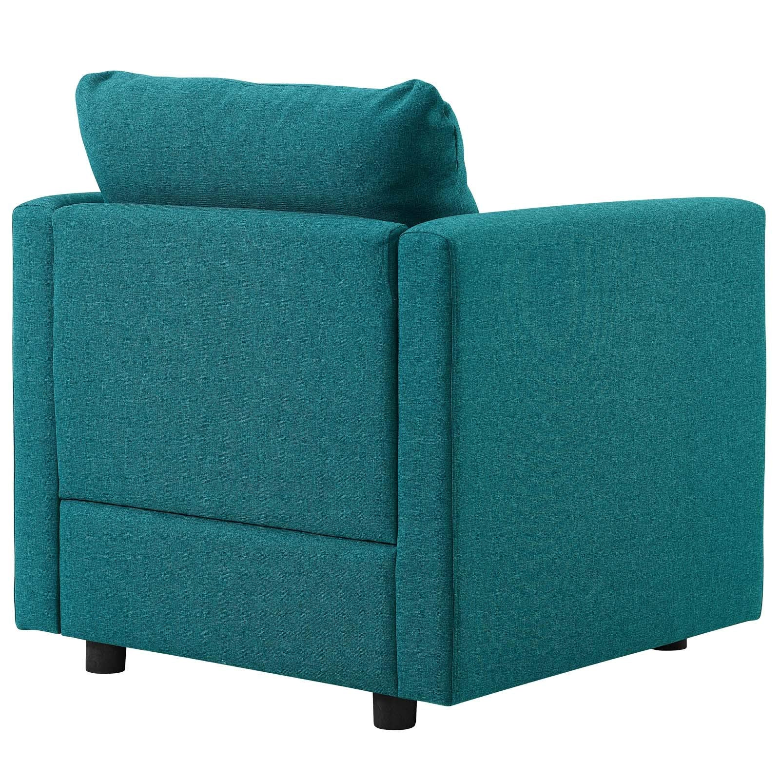 Modway Activate Upholstered Fabric Sofa, Armchair - Set Of 2, Teal