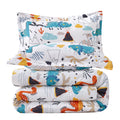 Jsd Dinosaur Kids Comforter Set Twin Size, 2 Piece Microfiber Comforter With Pillow Sham, Lightweight All Season Washable