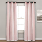 Lush Decor Sheer Grommet Curtains With Insulated Blackout Lining, Window Curtain Panels, Pair, 38''W X 84''L, Pink - Curtain Wit