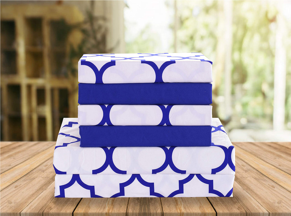 Elegant Comfort Luxury Soft Bed Sheets Quatrefoil Pattern - Premium Hotel Quality Microfiber Softness Wrinkle And Fade Resistant