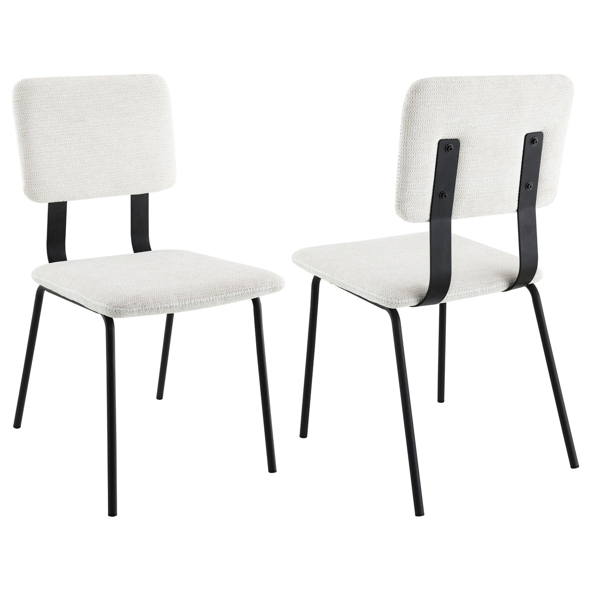 Coaster Home Furnishings Calla Fabric Upholstered Dining Side Chair White (Set of 2)