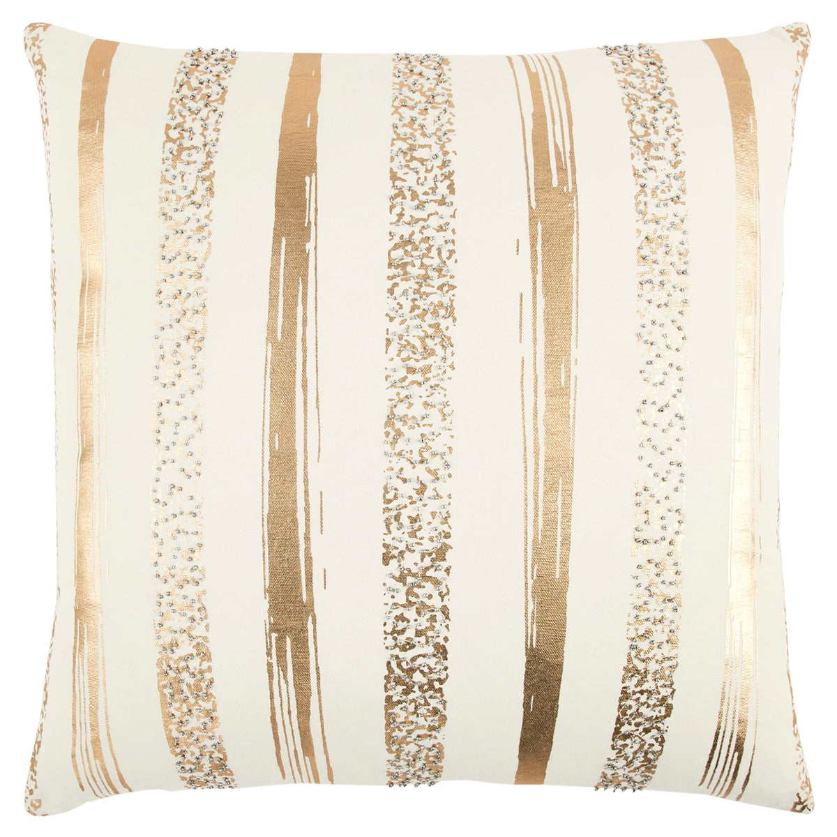 Rizzy Home T13305 Decorative Pillow, 20&quot;X20&quot;, Gold/White