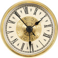 Hicarer 2.8 Inch/ 70 mm Roman Numeral Clock Insert with Gold Trim, Quartz Movement