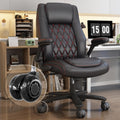 Gyi High Back Executive Office Chair, Big And Tall Office Desk Chair 400Lbs With Lumbar Support, Flip-Up Armrests, Rubber Wheels