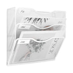 Easypag Office 3 Pocket Wall File Folder Holder Hanging Organizer Metal Magazine Document Rack,White
