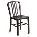 Flash Furniture Commercial Grade Black-Antique Gold Metal Indoor-Outdoor Chair