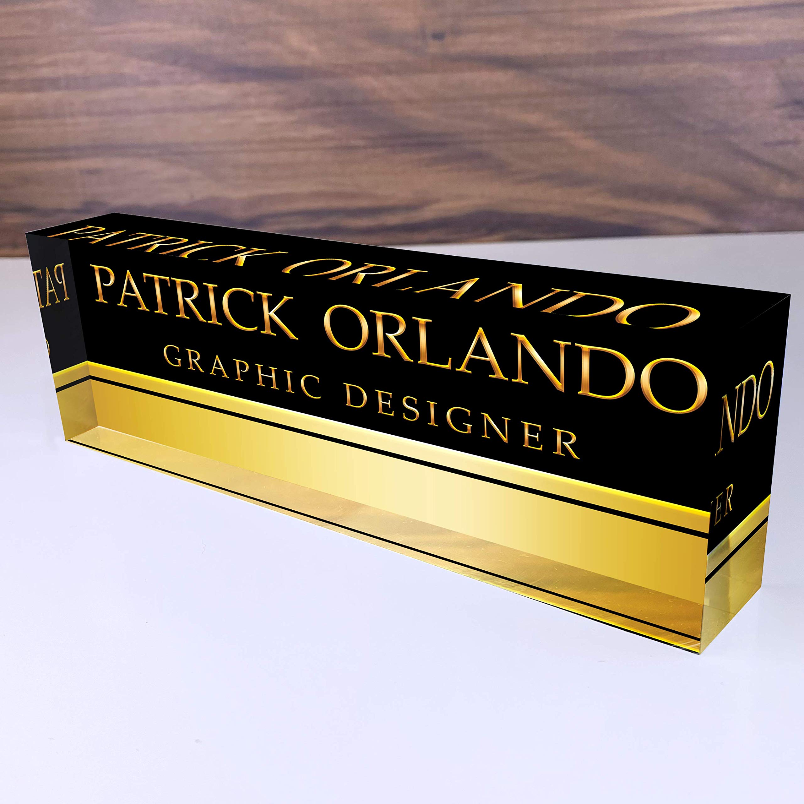 Artblox Office Desk Name Plate Personalized | Custom Name Plates For Desks On Acrylic Glass Decor | Office Desk Decor Nameplate