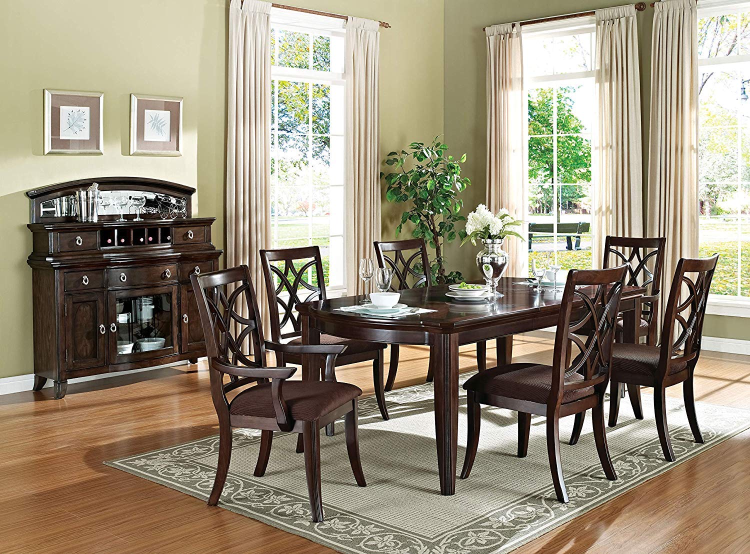 ACME Keenan Arm Chair, Walnut Finish, Set of 2