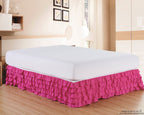 Elegant Comfort Luxurious Premium Quality 1500 Thread Count Wrinkle And Fade Resistant Egyptian Quality Microfiber Multi-Ruffle Bed Skirt - 15Inch Drop, California King, Pink