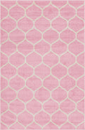 Unique Loom Trellis Frieze Collection Area Rug - Rounded (7 1 x 10, Light Pink/ Ivory)