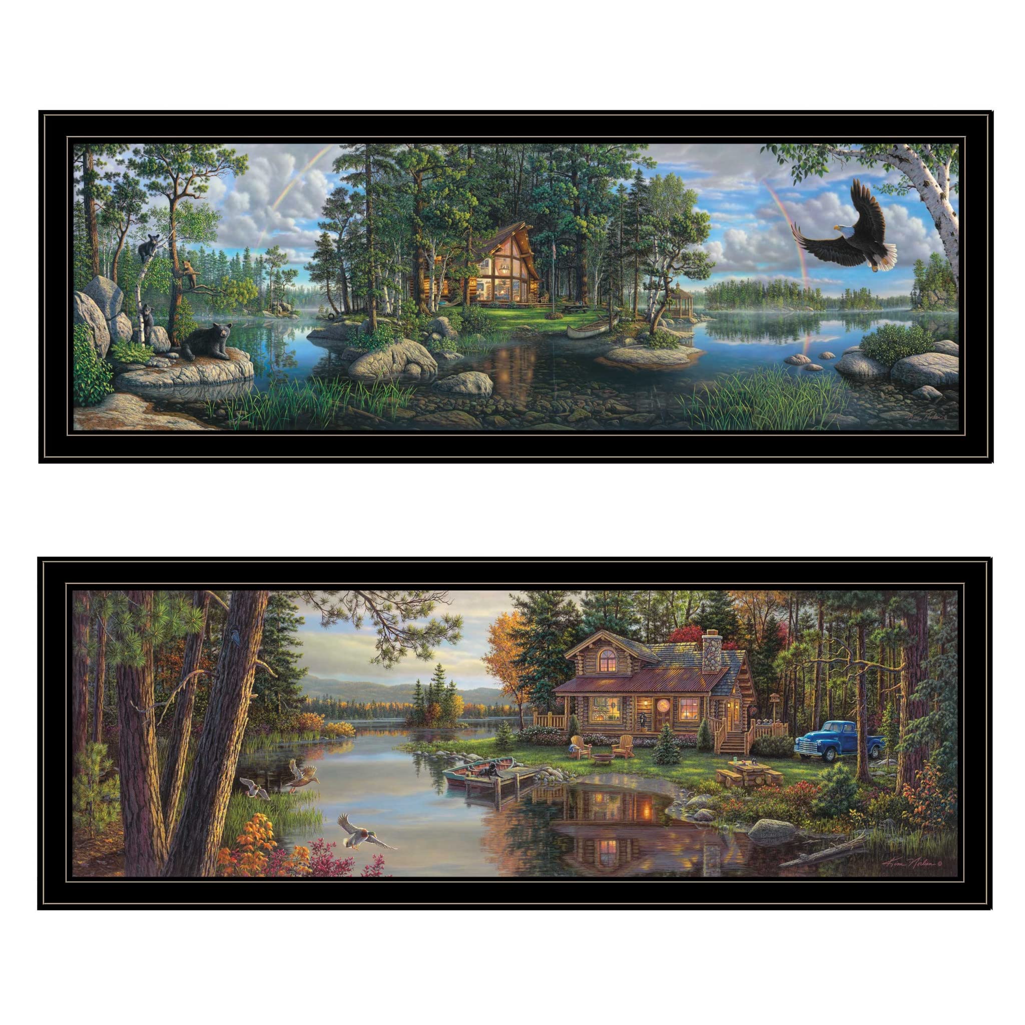 Set Of Two Freedom Promise Collection 2-Piece 2 Black Framed Print Wall Art