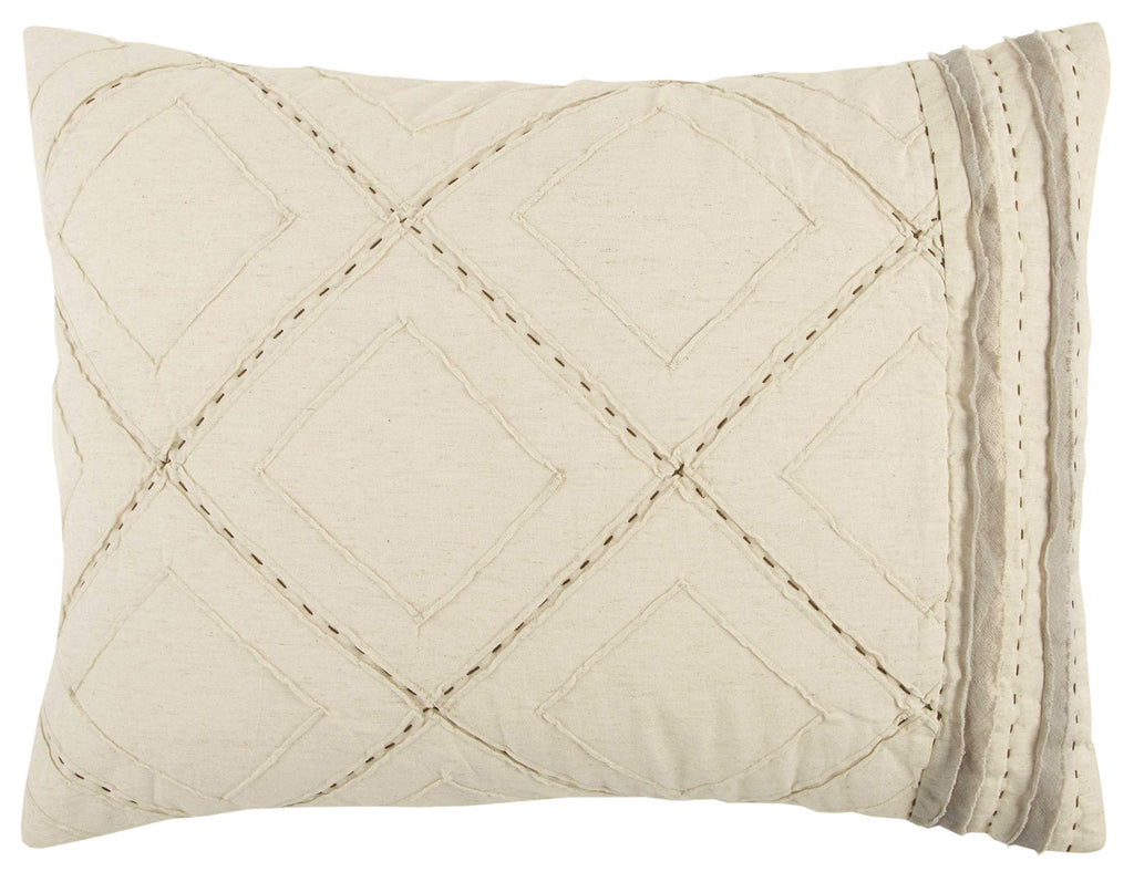 Rizzy Home | BQ4526 | Polyester Standard Sham | 20"x26" Brown/Neutral/ Geometric