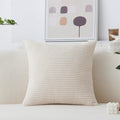 Home Brilliant 20X20 Pillow Cover Modern Beige Throw Pillow Cover Soft Square Decorative Pillowcase For Sofa Bed Couch Bench Car