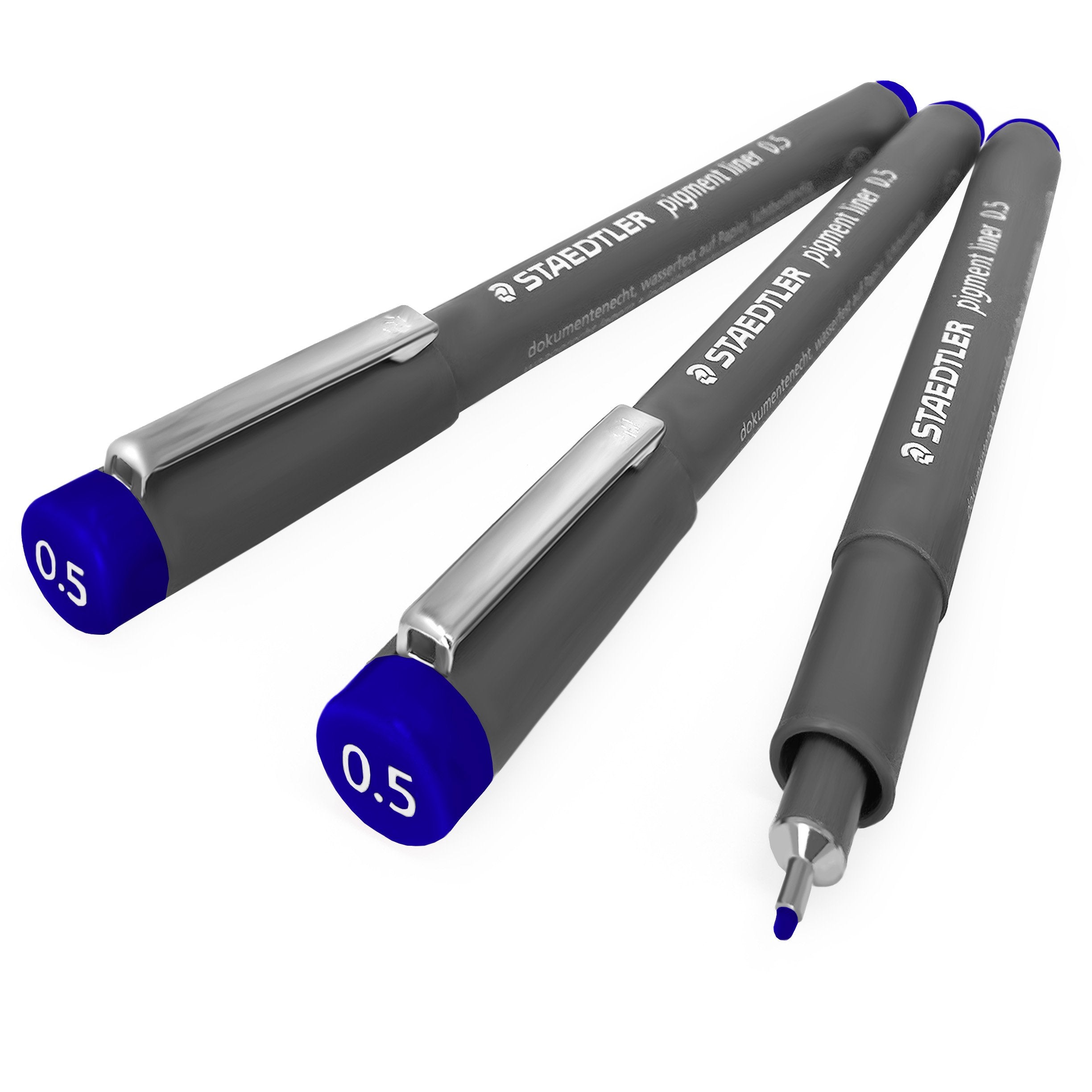 Staedtler 308 Pigment Liner Fineliner - 0.5Mm - Pack Of 3 - Blue