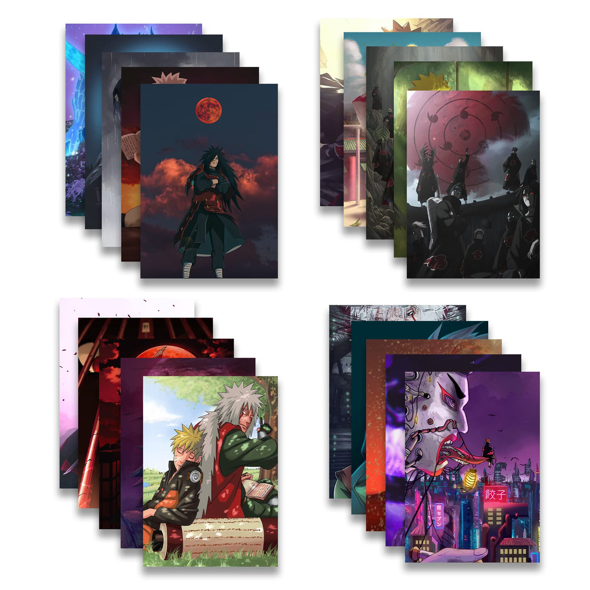 Soulabiti Presents A Set Of 20 Anime Posters (Naruto, Madara, Sasuke, Jiraya, Itachi, Gaara, Kakashi, Hinata, Minato And More) W