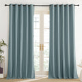 NICETOWN 100% Absolutely Blackout Linen Curtains with Thermal Insulated Liner, Skylark Blue, 62 Wide, 108 Length Energy Saving C