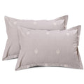 Huesland By Ahmedabad Cotton 144 Tc Cotton Pillow Covers Set Of 2  Oat Brown & White