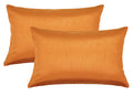 Aiking Home 12X18 Inches Faux Silk Rectangular Throw Pillow Cover, Zipper Closure, Orange (Set Of 2)