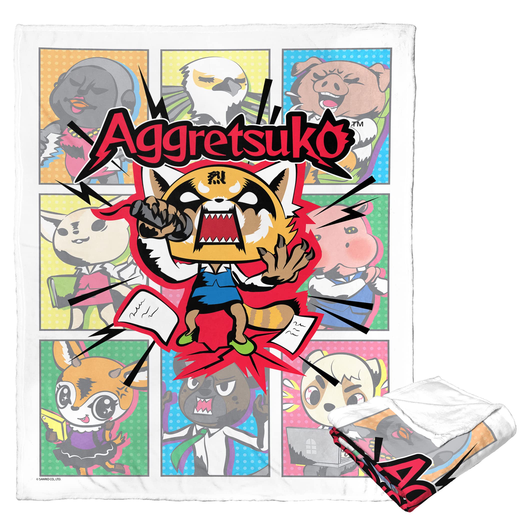Northwest Aggretsuko Silk Touch Throw Blanket, 50'' X 60'', Comics