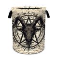 Gothic Skull Laundry Basket Foldable Laundry Hamper With Handles Clothes Storage Bucket Organizer Laundry Bag For Bedroom Bathro