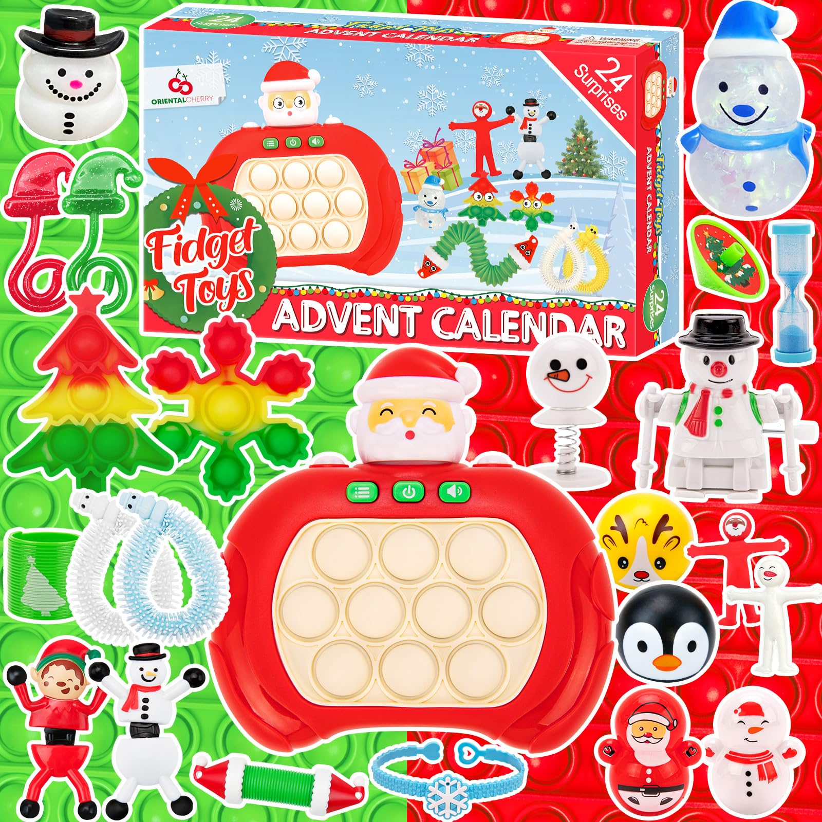 Advent Calendar 2024-24 Days of Surprises Fidget Toys Bulk - Christmas Holiday Countdown Advent Calendars - Sensory Toy Gifts fo