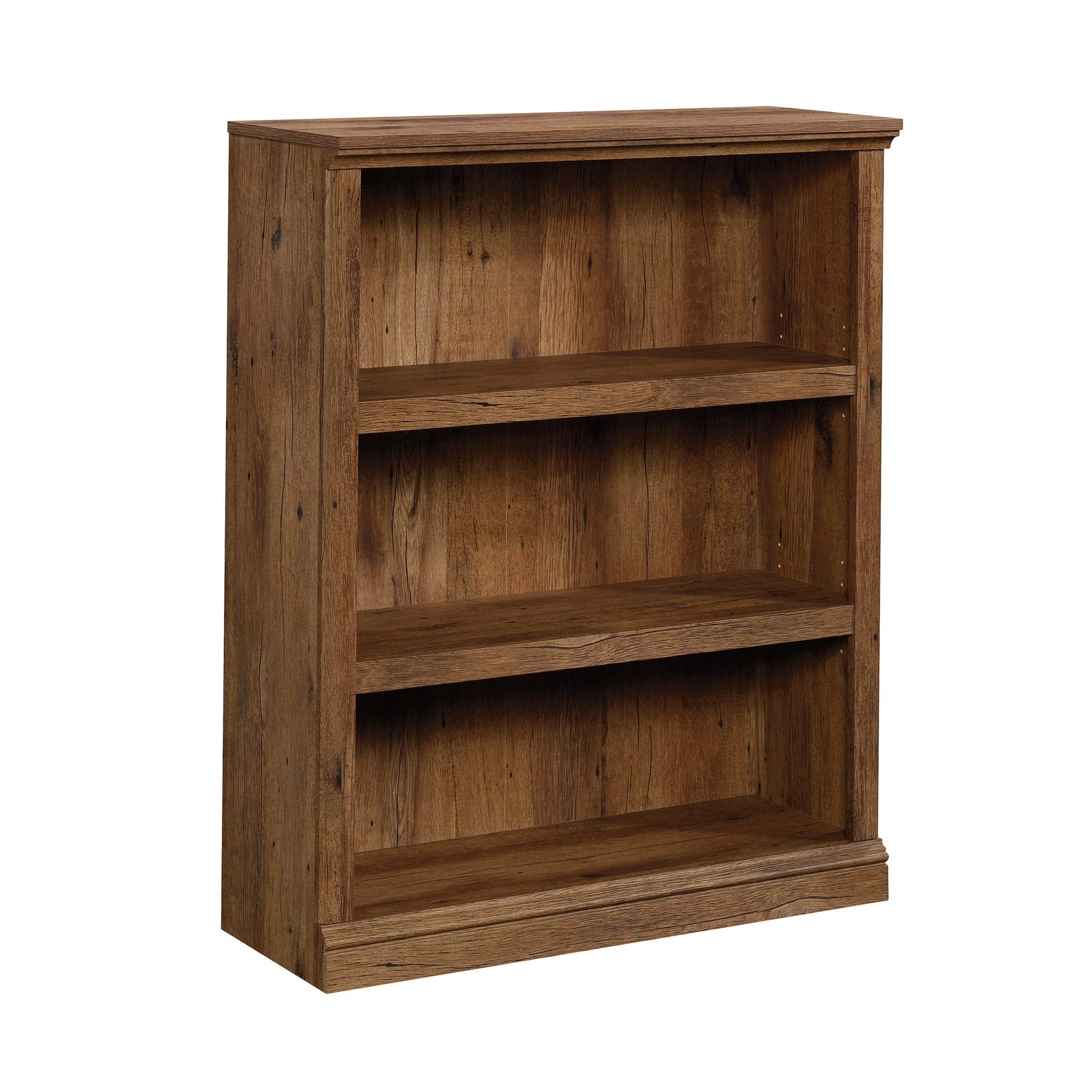 Sauder 3 Tier Book Shelf Wooden Bookcase Multipurpose Bookshelf for Home Office, Living Room, in Vintage Oak