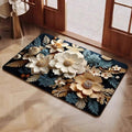Svaxen NonSlip Floral Welcome Mat & Absorbent Bath Rug  Waterproof, QuickDry, Washable Floor Mat for Bathroom, Entryway, Porc