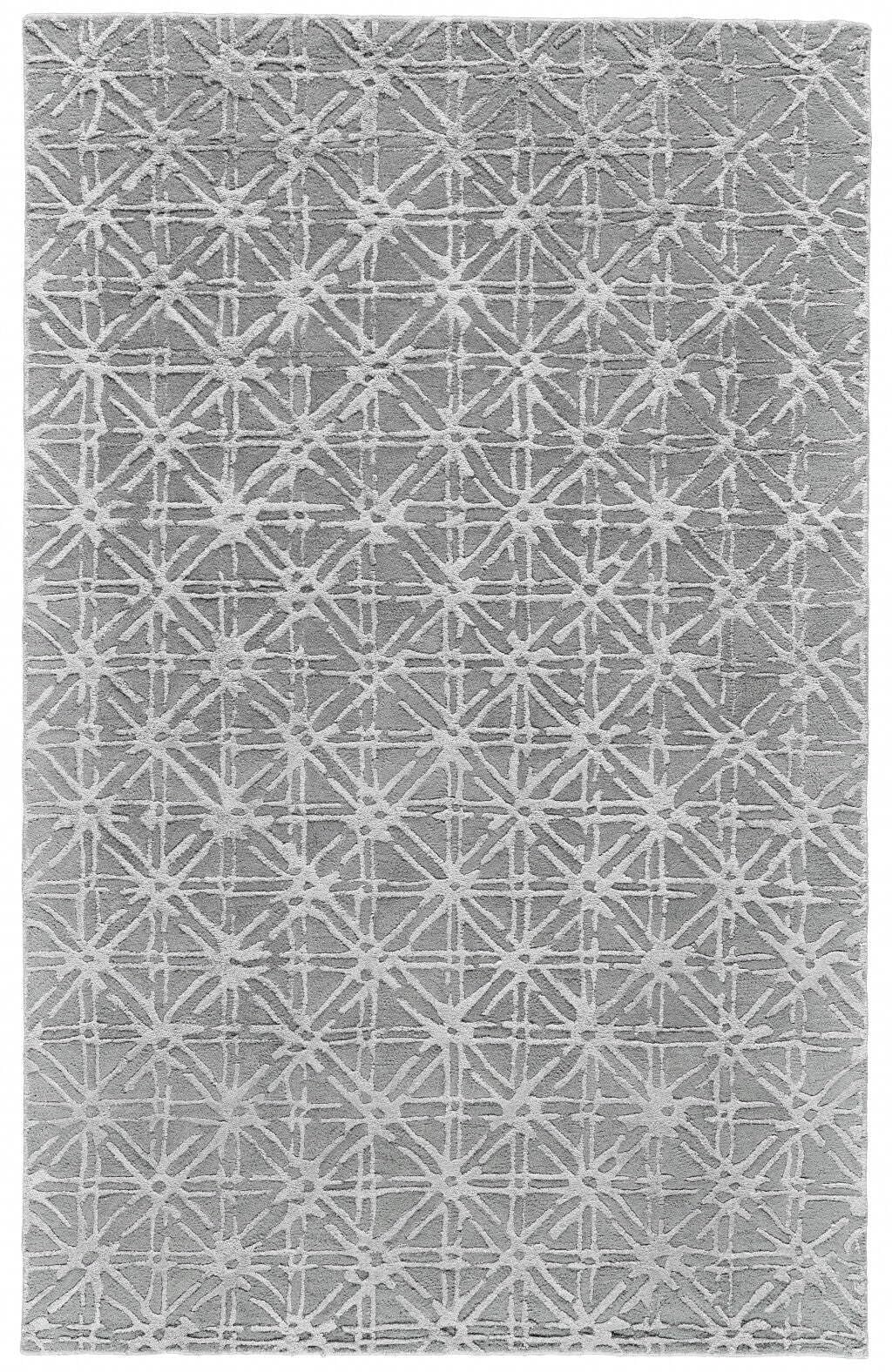 HomeRoots 511601 8 x 11 ft. Gray & Silver Wool Abstract Hand Tufted Handmade Rectangle Area Rug