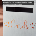 Rose Gold Card Box, Large 12    Gift Card Box Holder, White Wedding Mailbox, Sweet 16, Birthday Party, Graduation, Baby & Bridal