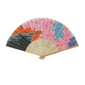 Salutto Hand Fan with Beautiful Fabric Printed Black Flower