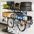 FLEXIMOUNTS 2-Pack 2x6ft Heavy Duty Garage Wall Shelving, 800lbs Capacity, Garage Shelving Wall Mounted with 8 Hooks, Storage fo