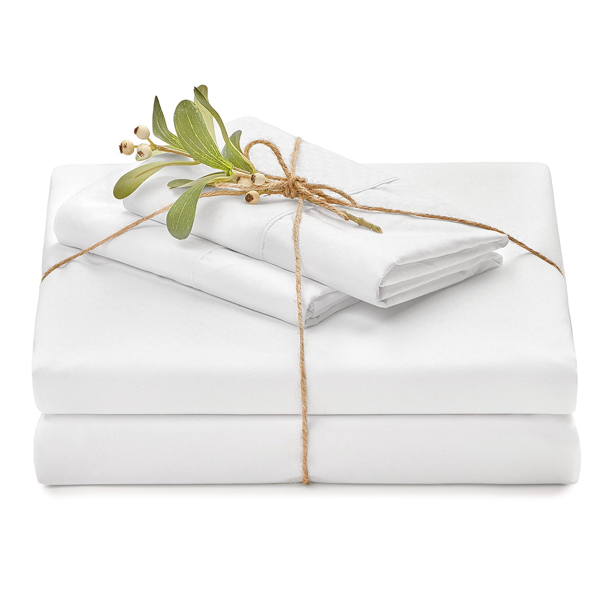 Chanasya Premium Soft Embossed White Twin Bed Sheets Set 3-Piece - Percale Microfiber - Fitted Sheet Flat Sheet And Pillow Cases