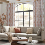 Mrs.Naturall Rusty Orange Curtains 63 Inch Length For Bedroom 2 Panels Grommet Burnt Orange Medallion Patterned Damask Moroccan Design Semi Sheer Drapes For Living Room,Terracotta And Gray Cream